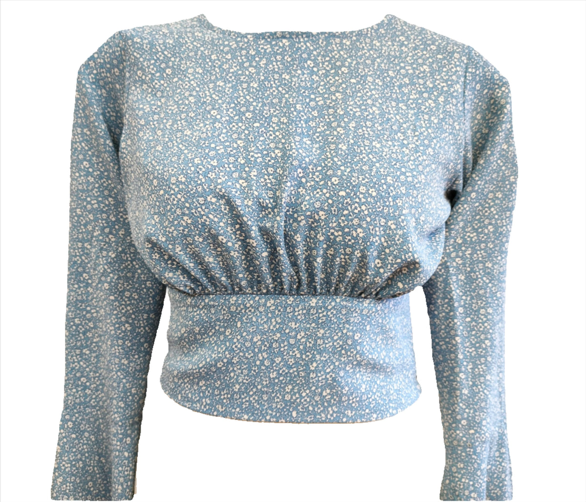 Nova blue floral printed crop top