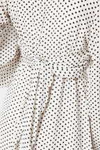 Mollie Black And White Dotted Midi Dress