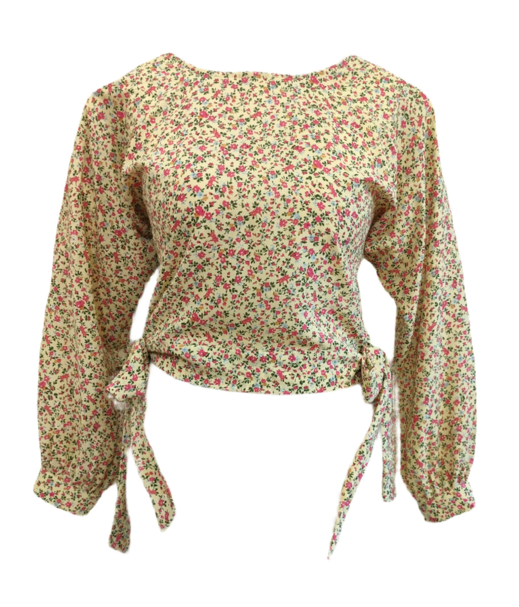 Khloe green floral printed crop top