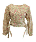 Khloe green floral printed crop top