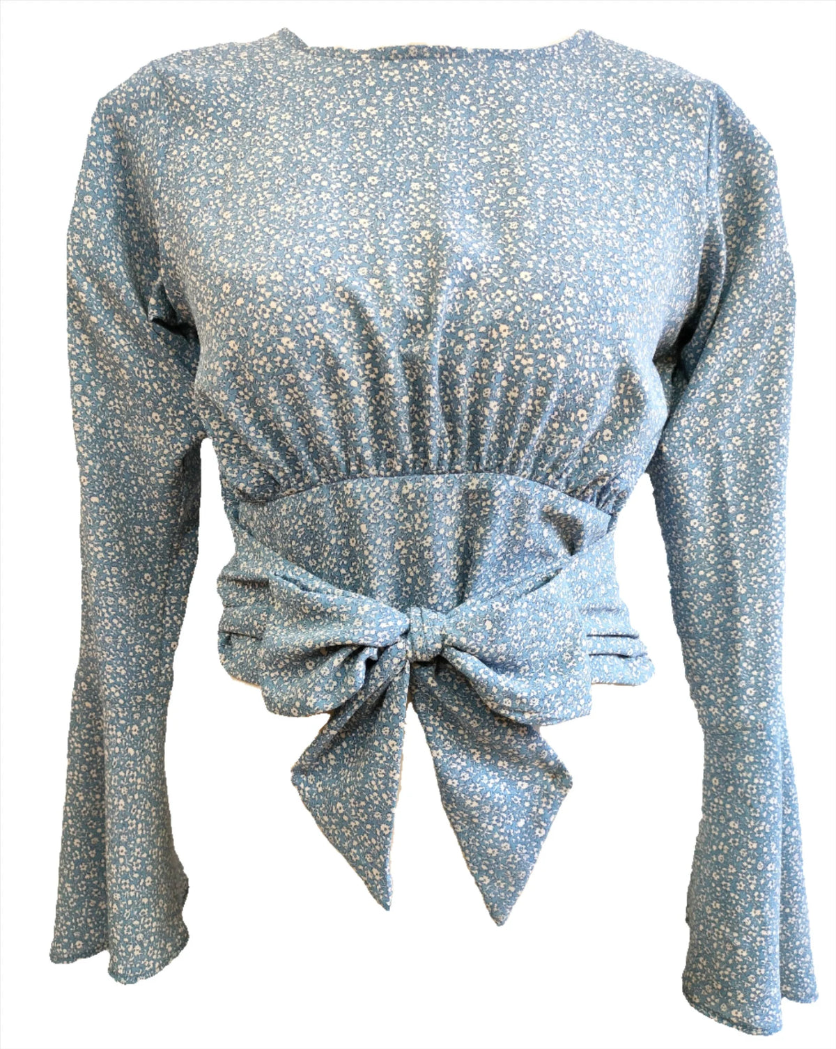 Nova blue floral printed crop top