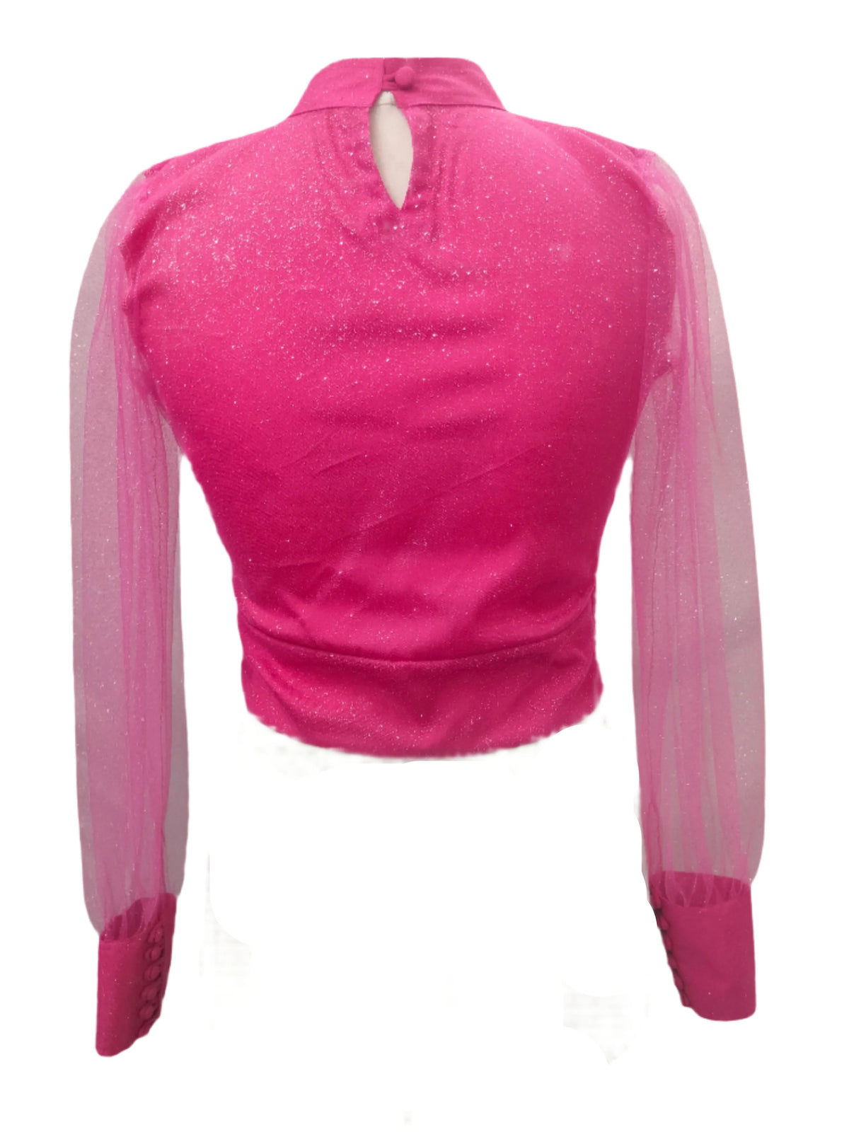 Tracy Pink Glitter Crop Top