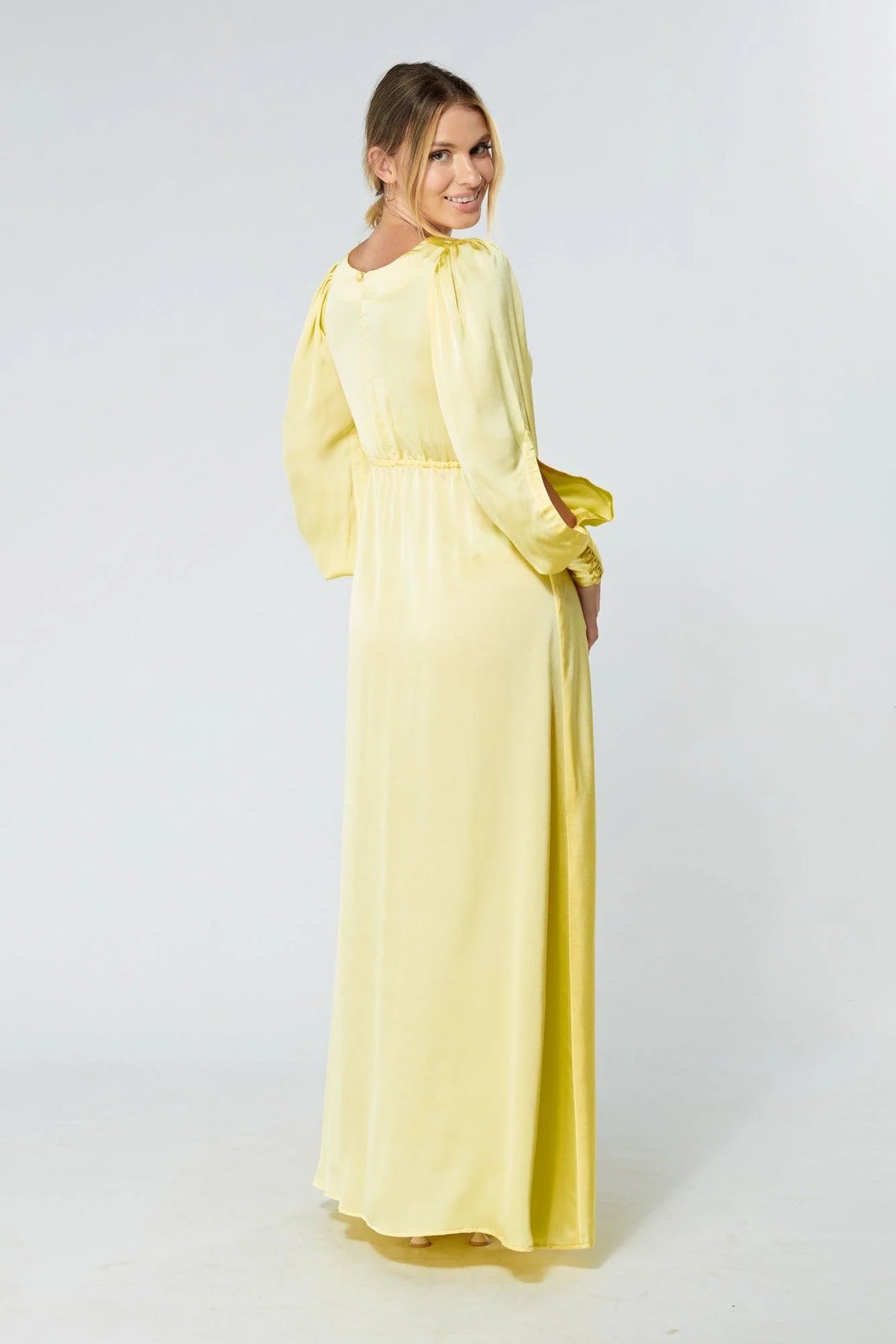 Lila Yellow Knotted Front Maxi Dress
