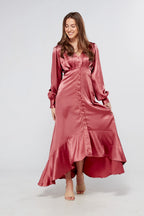 Charlize Coral Pink Maxi Dress