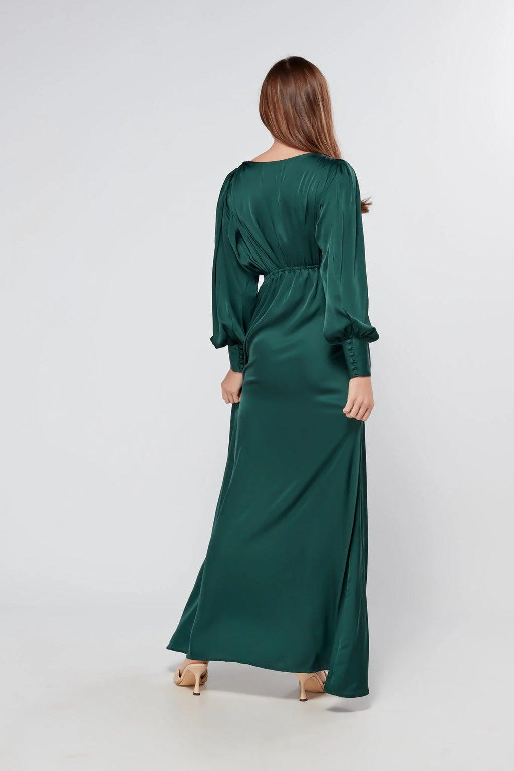 Layla Emerald Green Satin Maxi Dress
