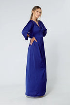 Delilah Cobalt Blue Satin Maxi Dress