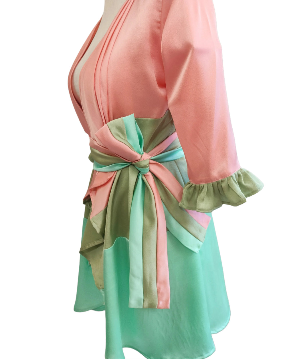 Bianca tiered multi colour shrug with belt strap