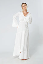 Lucia Kimono Sleeves Maxi Dress White