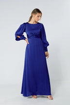 Lila Cobalt Blue Knotted Front Maxi Dress