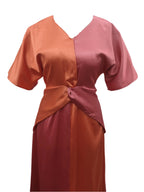 Aurora Pink Orange Midaxi Dress