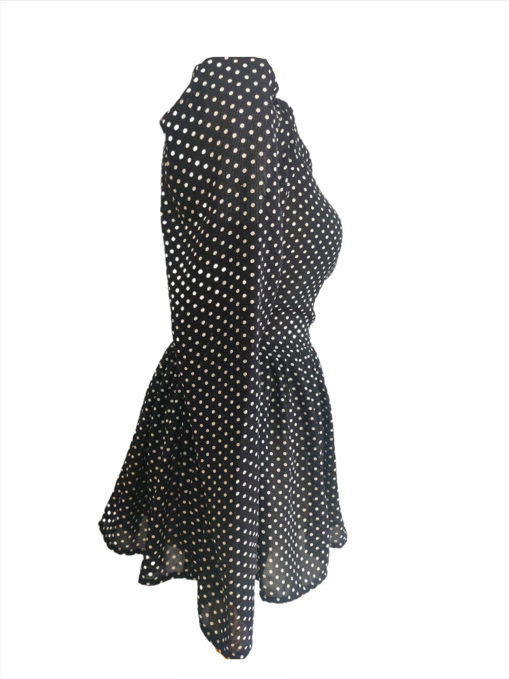 Niya black polka dotted top