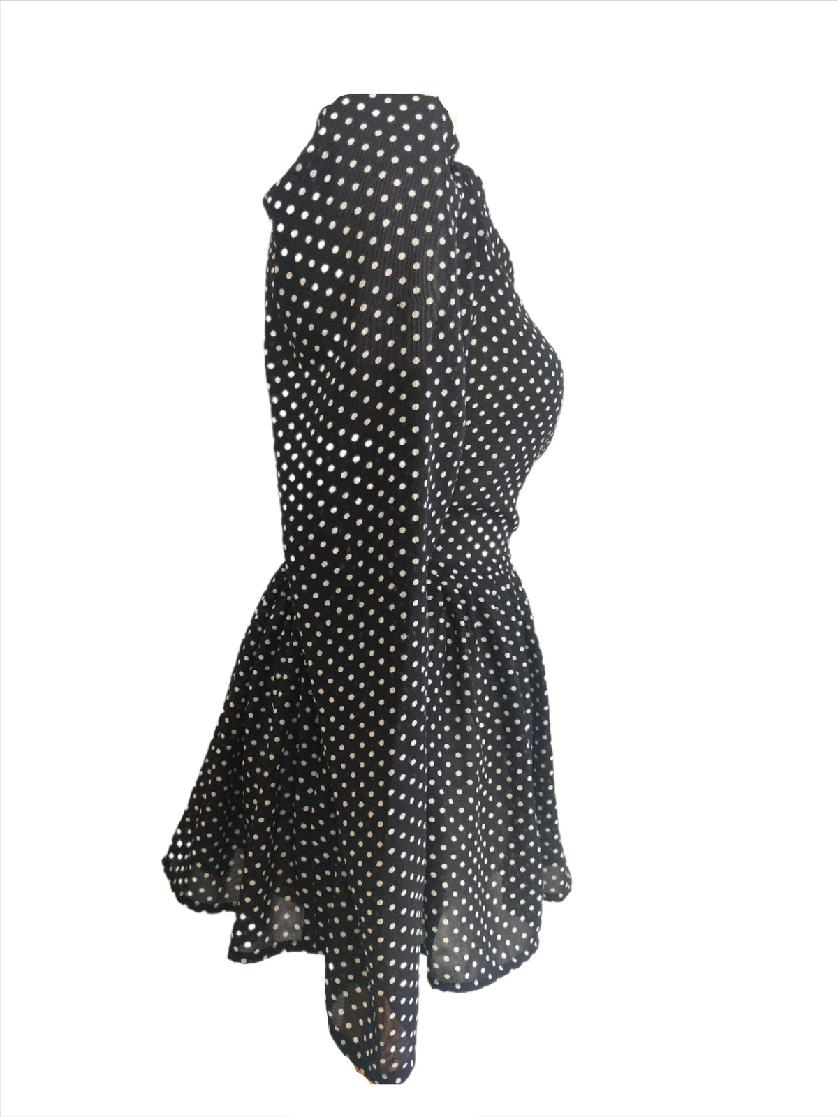 Niya black polka dotted top