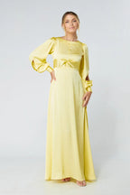 Lila Yellow Knotted Front Maxi Dress