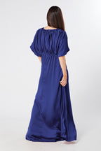 Josephine Cobalt Blue Satin Maxi Dress