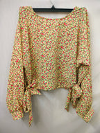 Khloe green floral printed crop top