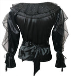 Melissa black glitter frilled top