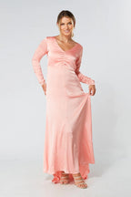 Ella Blush Nude Crepe Maxi Dress