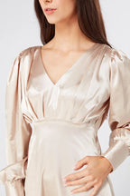 Gabriella Cream Satin Midi Dress