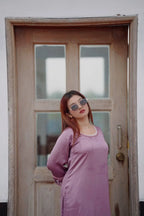 Seri Lilac Pink Premium Satin Kameez