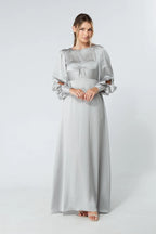 Lila Silver Knotted Front Maxi Dress