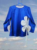 Indigo Blue White Top With Drawstrings