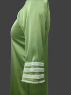 Anora Green White Premium Satin Kameez