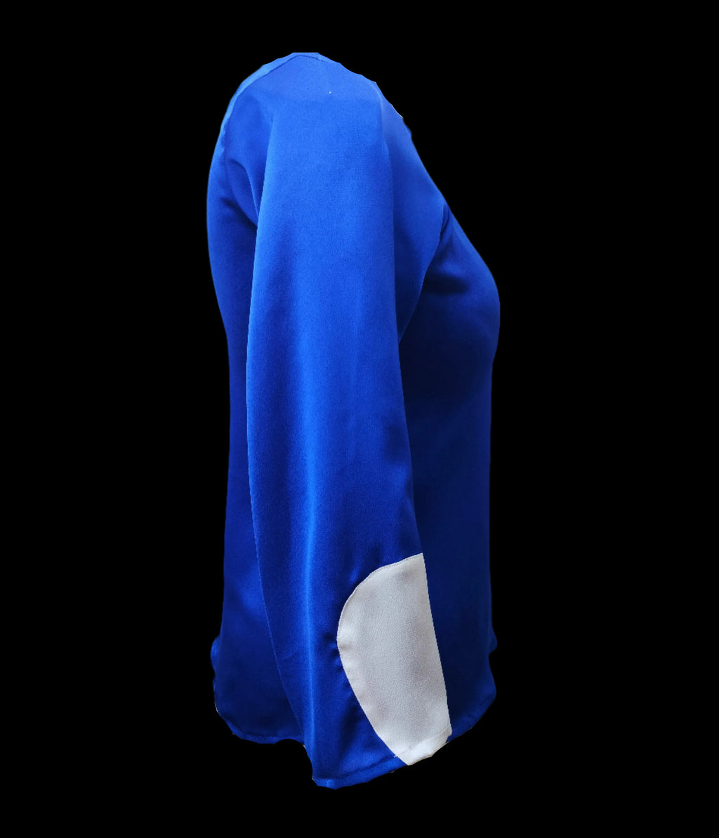 Indigo Blue White Top With Drawstrings