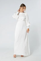 Lila White Knotted Front Maxi Dress