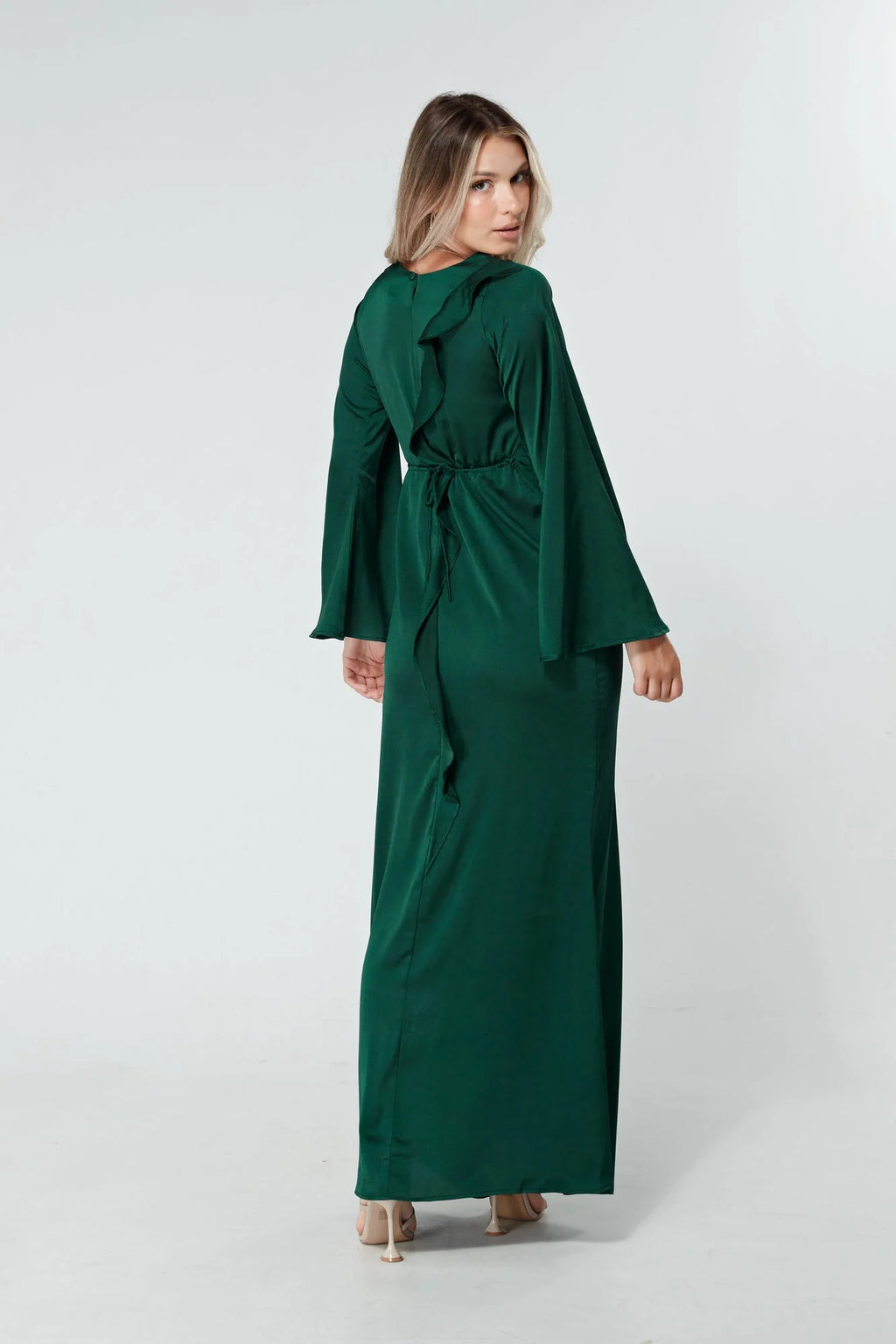 Malika Dark Green Maxi Dress
