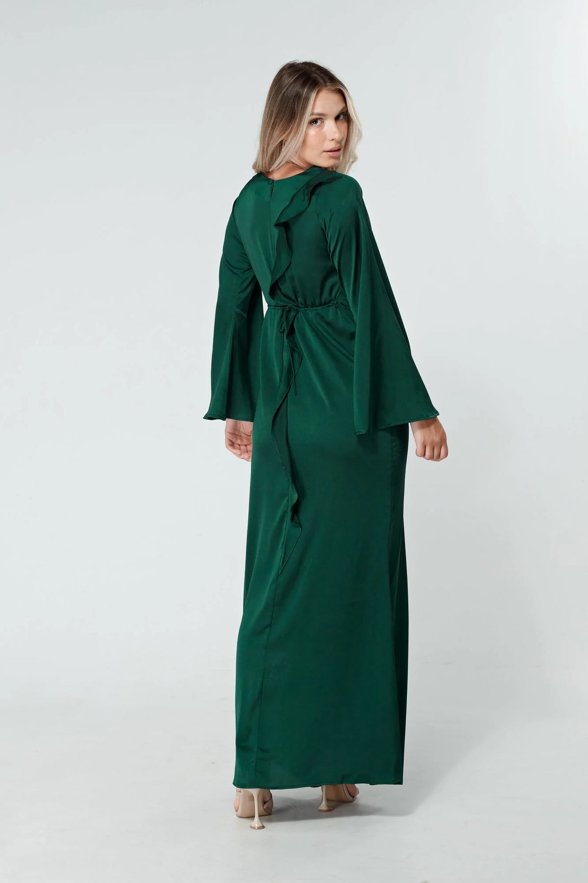 Malika Dark Green Maxi Dress