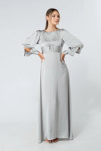 Lila Silver Knotted Front Maxi Dress