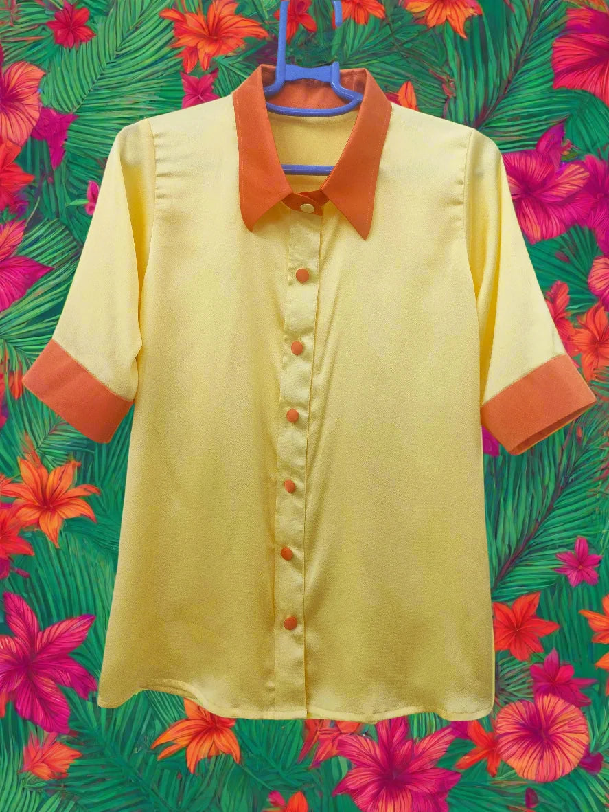 Moana Yellow Plain Beach Shirt