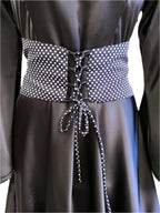 Venessa Black Satin Long Top With Drawstrings