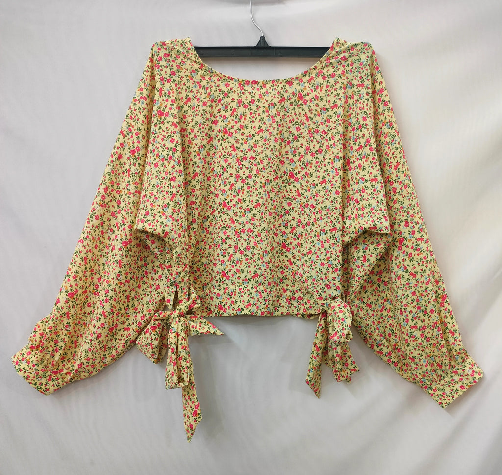 Khloe green floral printed crop top
