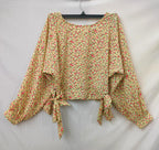 Khloe green floral printed crop top