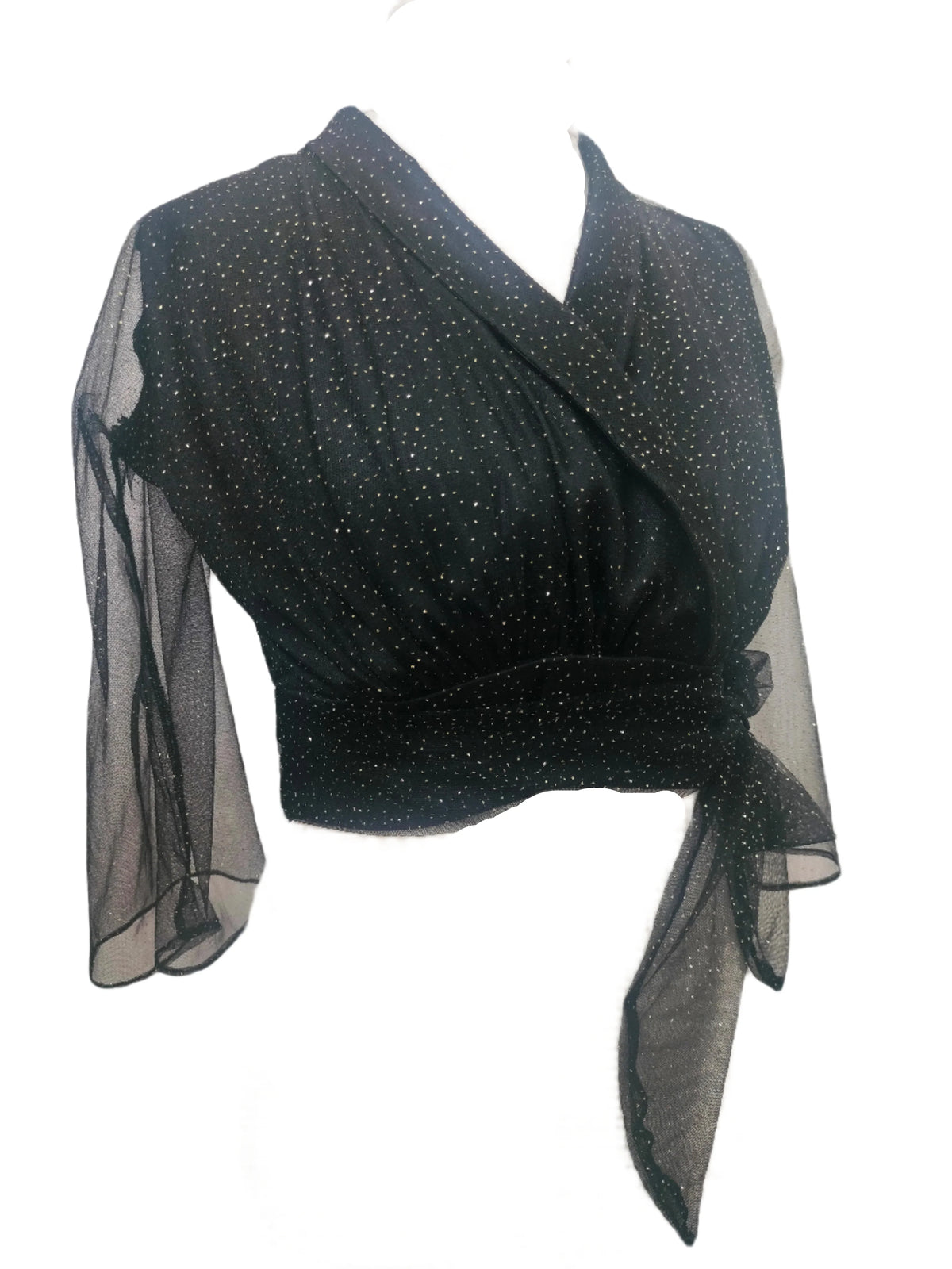 Diana Black Glitter Crop Top