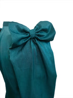 Sia teal green bow sleeves top