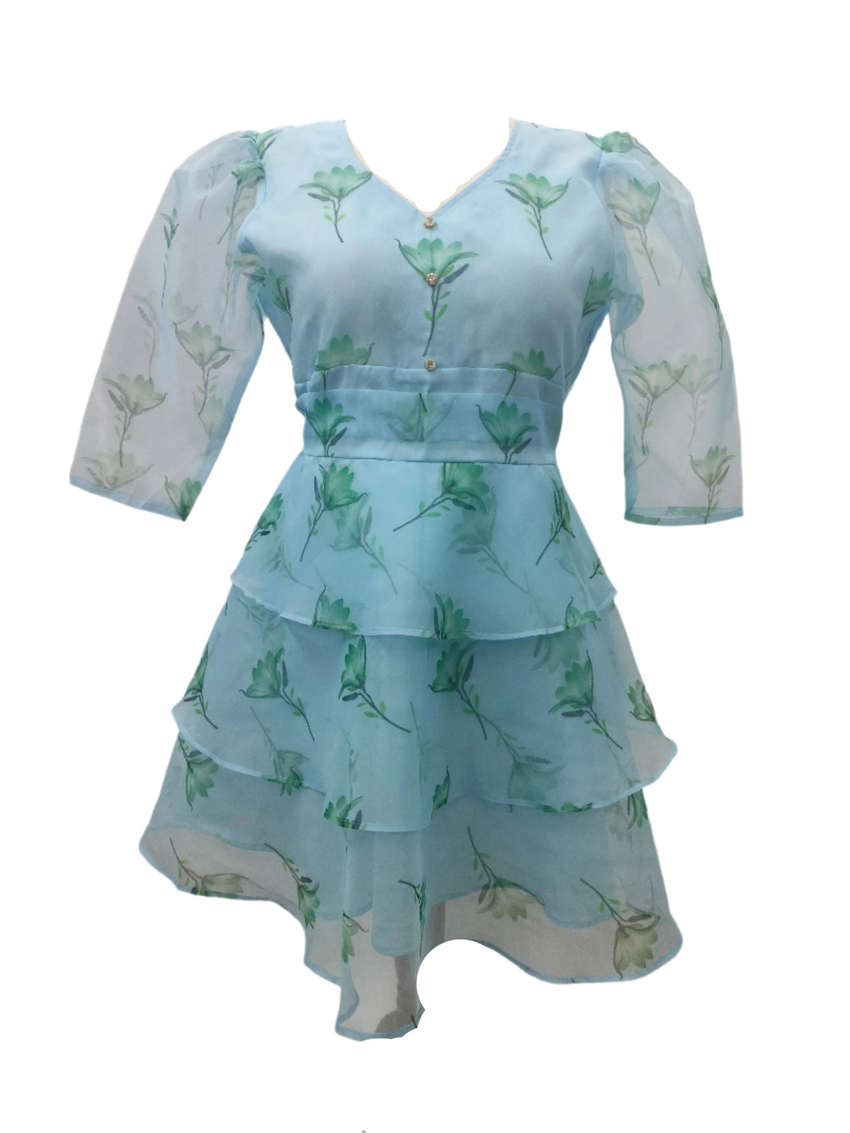 Quinn Floral Sky Blue Mini Dress