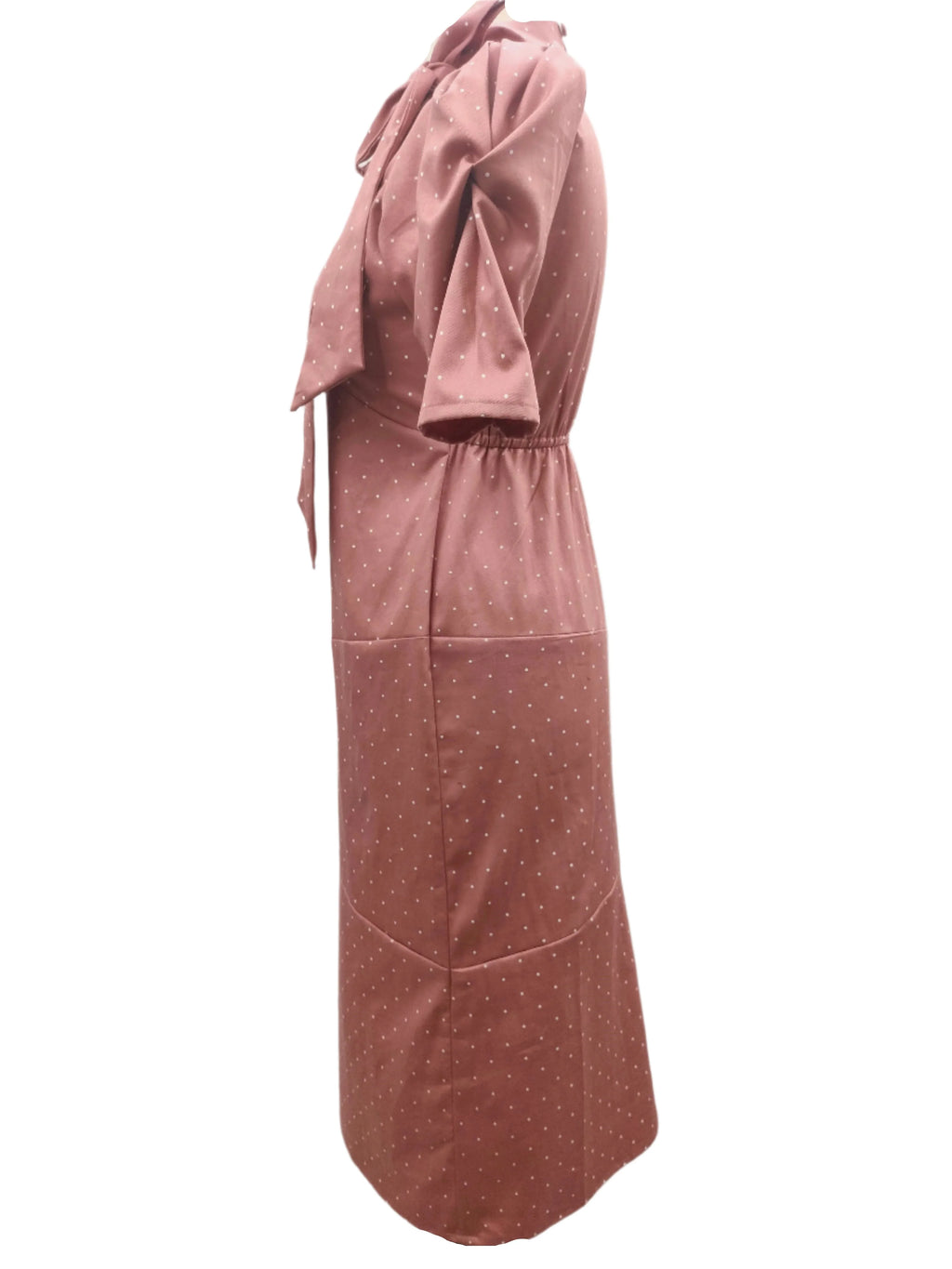 Britney pink midi dress with short sleeves