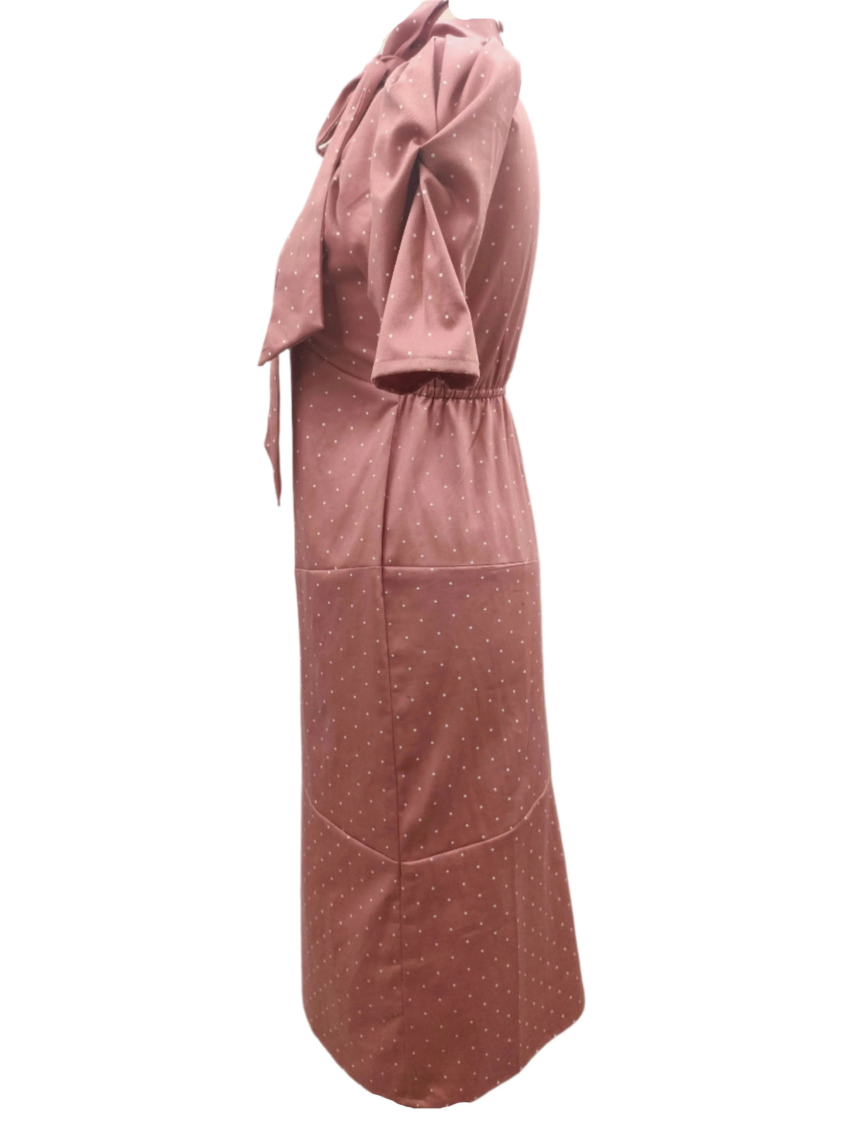 Britney pink midi dress with short sleeves