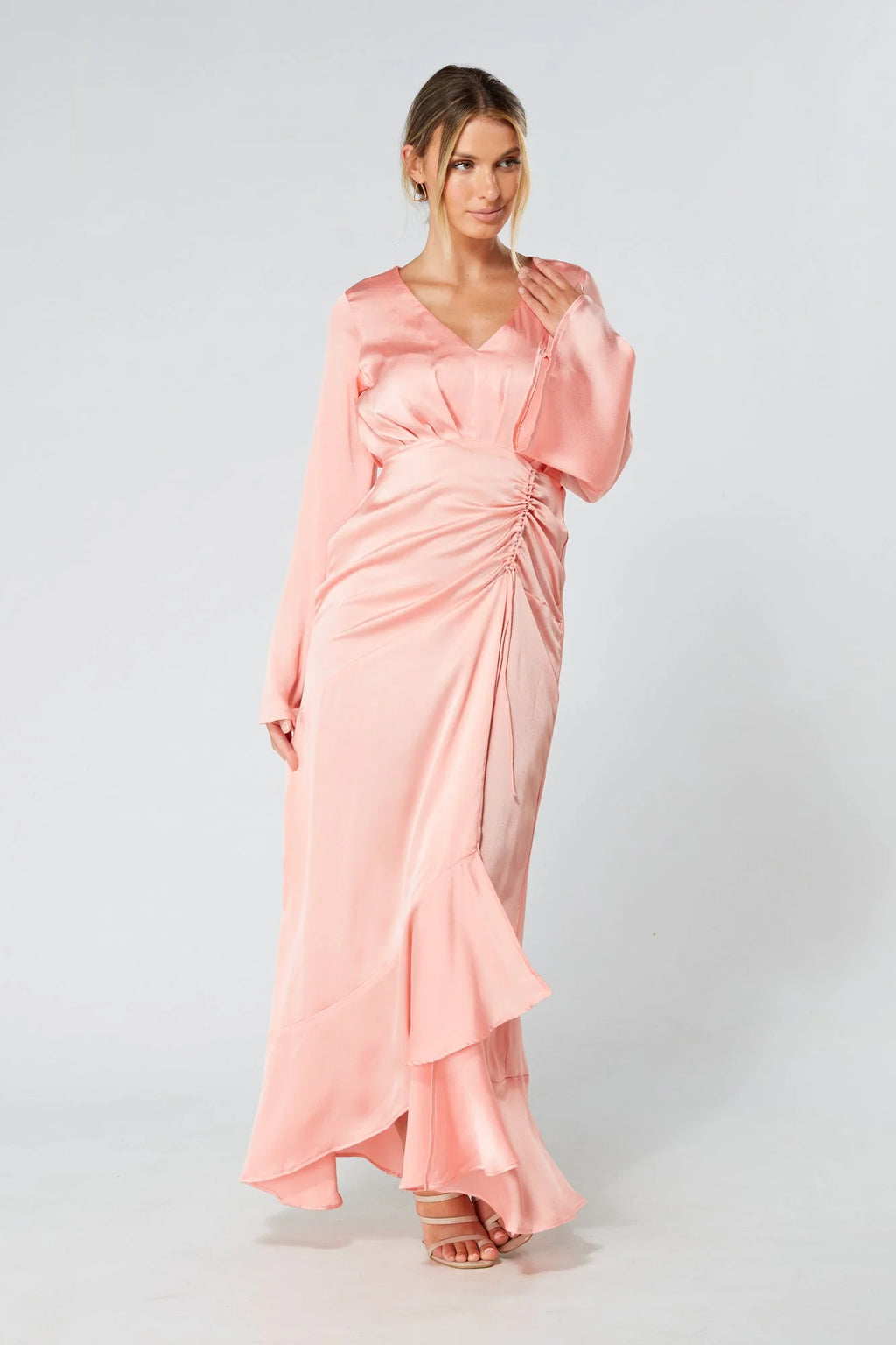 Lucia Blush Kimono Style Maxi Dress