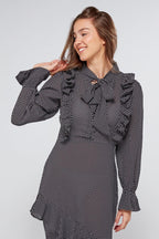 Anais Black And White Dotted Maxi Dress