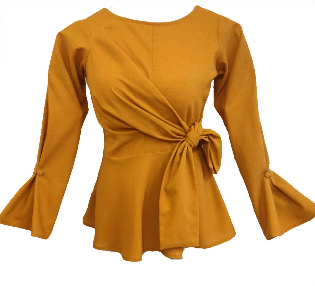 Clara yellow front knotted top