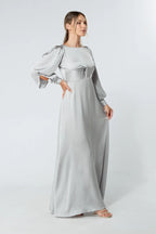 Lila Silver Knotted Front Maxi Dress