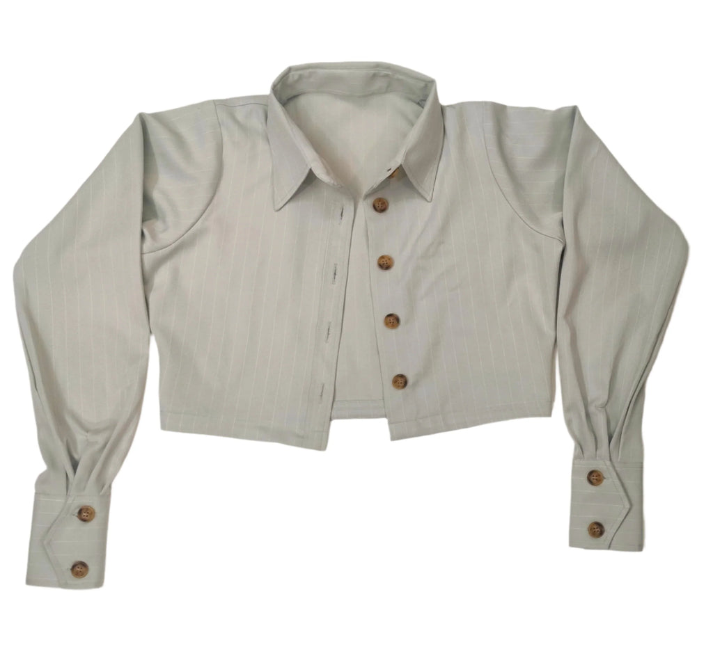 June Light Blue Crop Shirt
