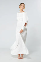 Lila White Knotted Front Maxi Dress