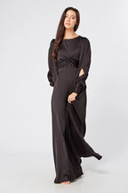 Lila Black Knotted Front Maxi Dress