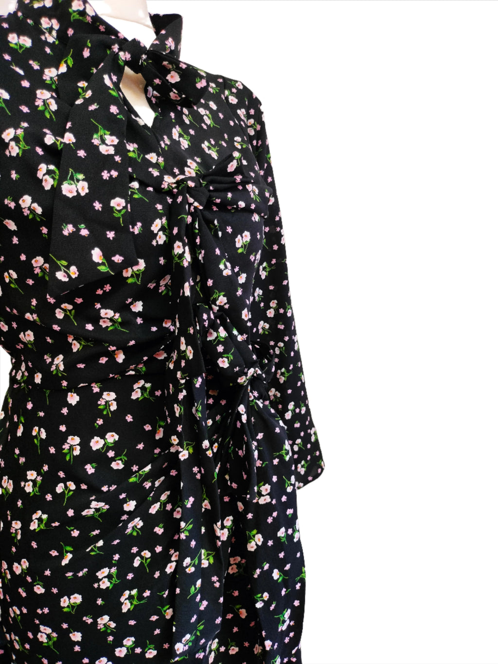 Priscilla black floral maxi dress