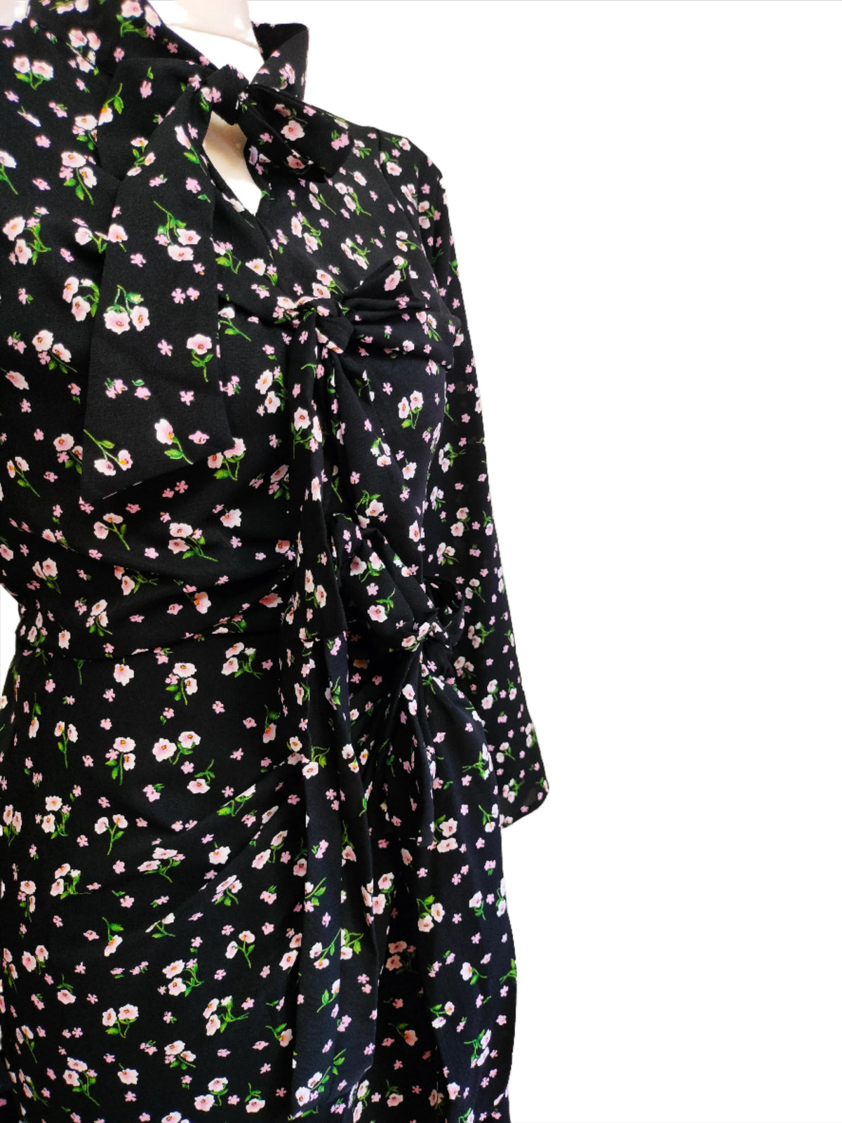 Priscilla black floral maxi dress