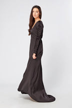 Ella Black Crepe Maxi Dress